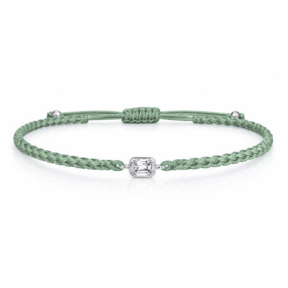 ELARA Textilarmband grün mit 0.20 ct. Lab Grown Diamond