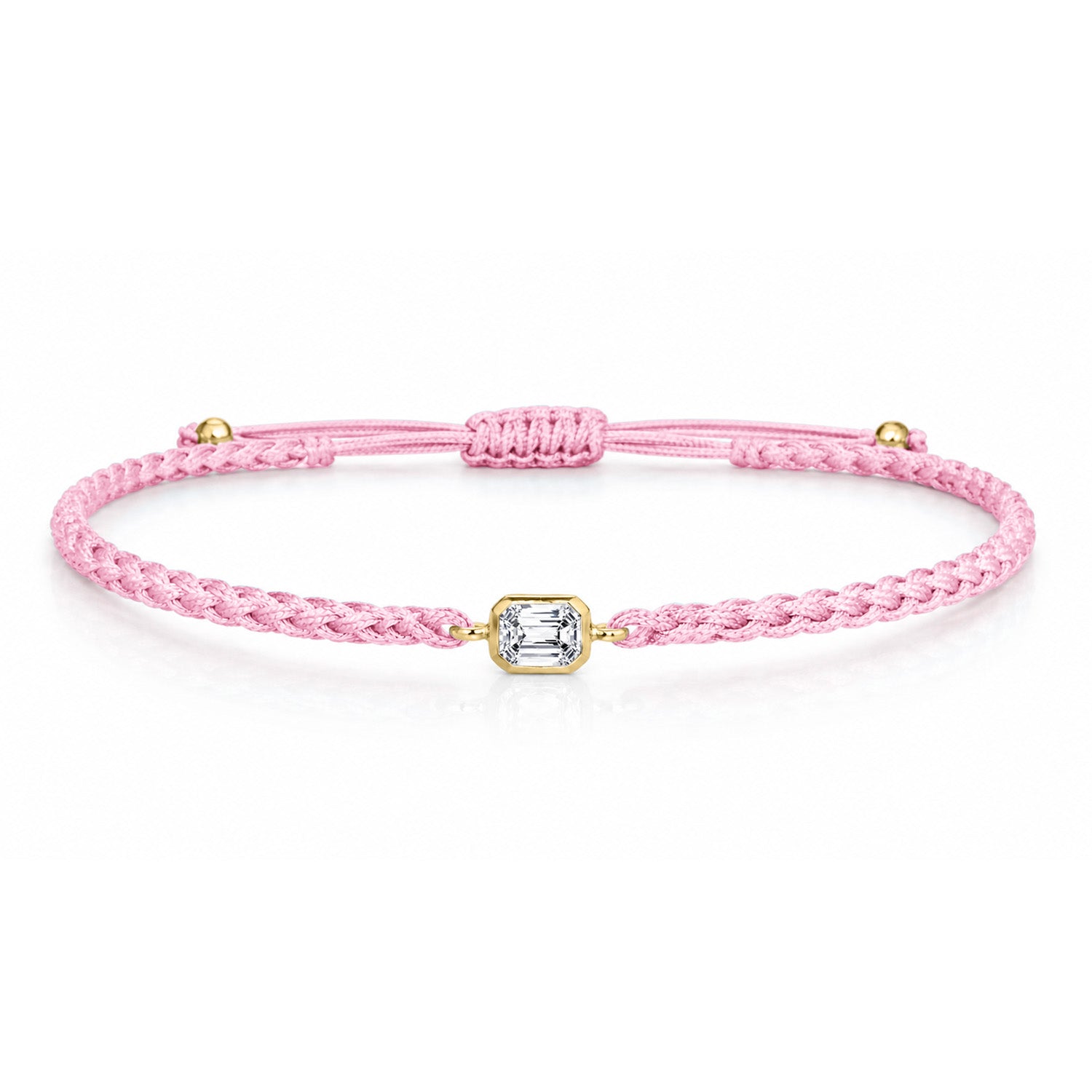 ELARA Textilarmband rosa mit 0.20 ct. Lab Grown Diamond