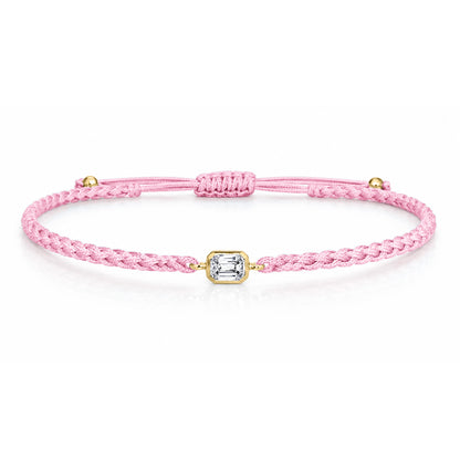 ELARA Textilarmband rosa mit 0.20 ct. Lab Grown Diamond