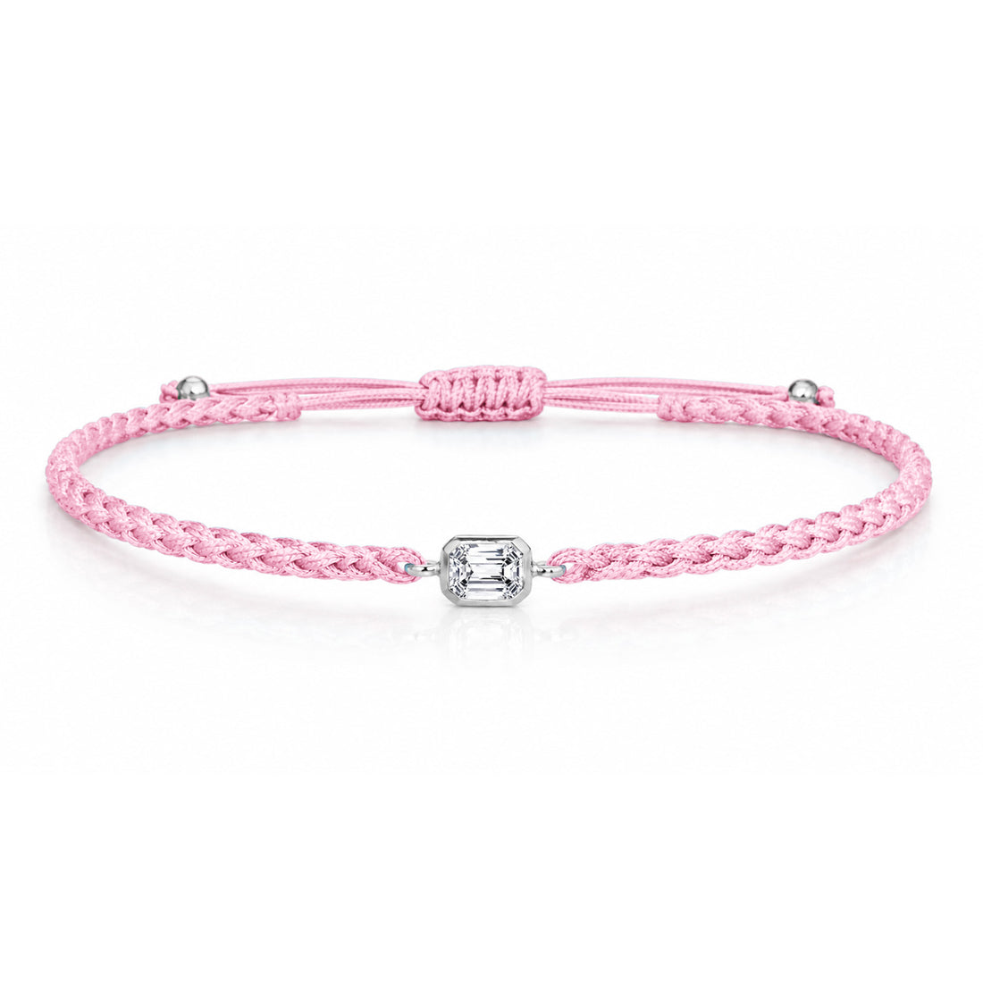 ELARA Textilarmband rosa mit 0.20 ct. Lab Grown Diamond