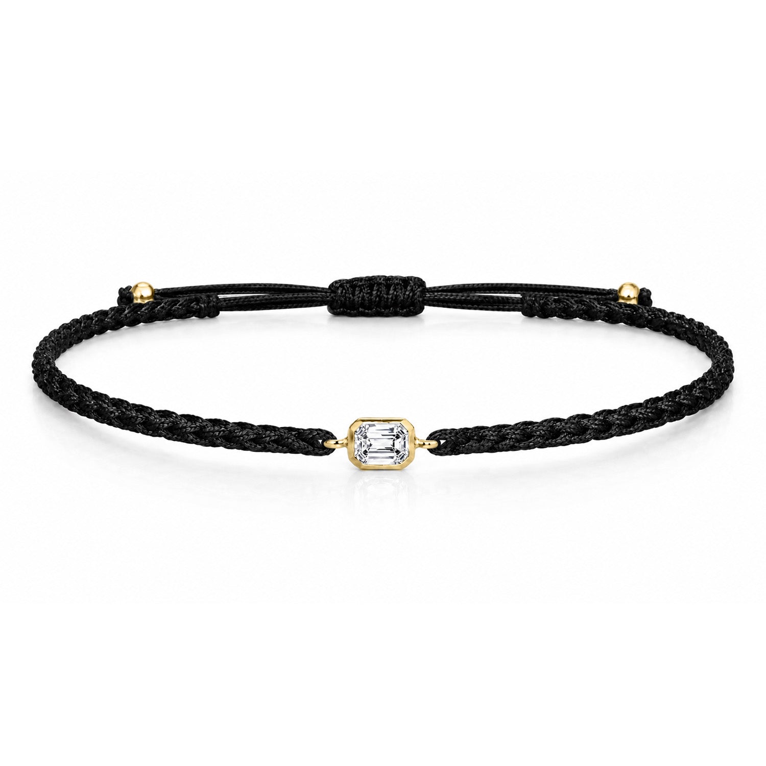 ELARA Textilarmband schwarz mit 0.20 ct. Lab Grown Diamond