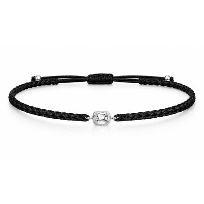 ELARA Textilarmband schwarz mit 0.20 ct. Lab Grown Diamond